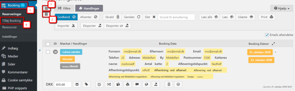 Sådan tilføjer du selv en booking i en billig WordPress hjemmeside lavet af Dit Online Visitkort