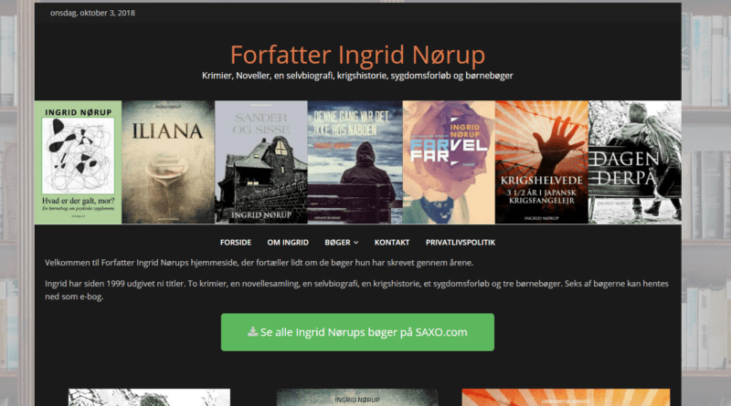 Forfatter Ingrid Nørup har fået en billig Wordpress hjemmeside lavet af Dit Online Visitkort