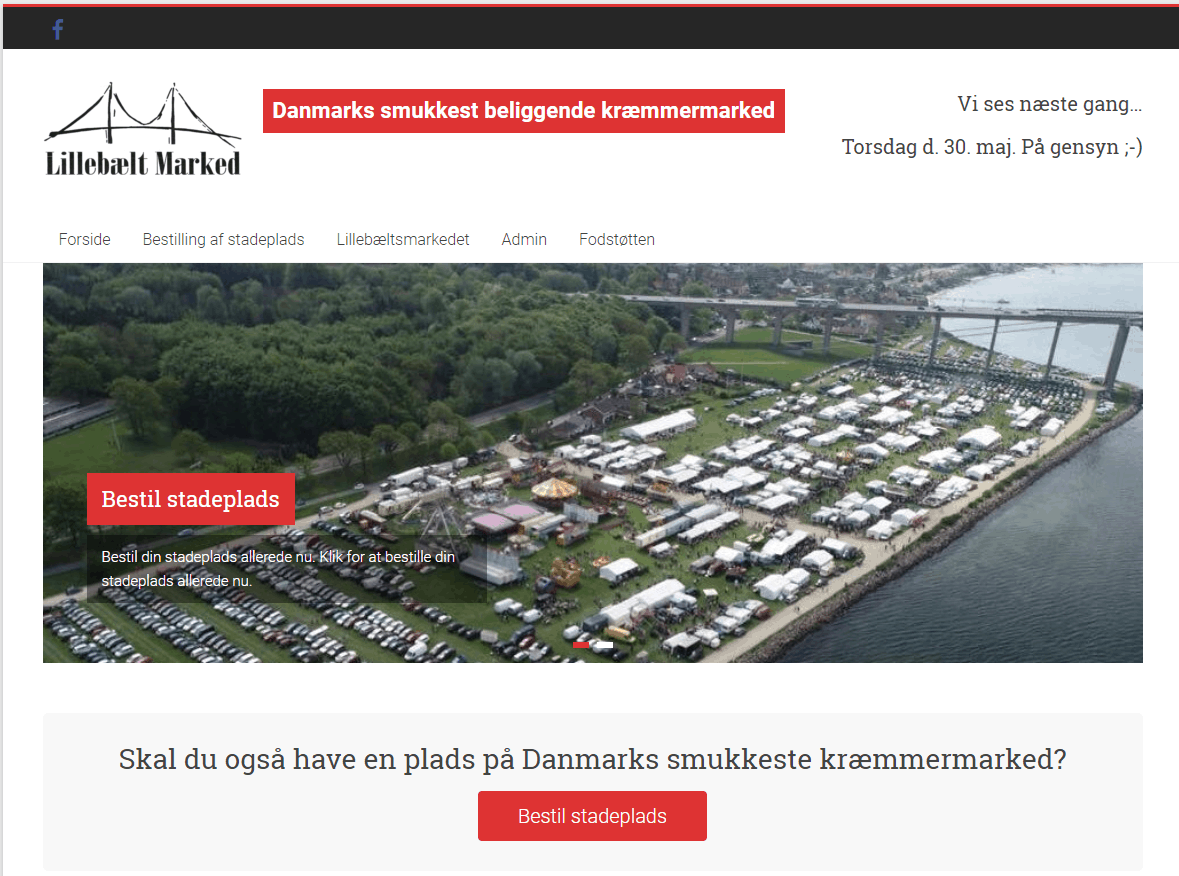 Billig WordPress Hjemmeside til Danmarks smukkeste beliggende kræmmermarked - Lillebæltmarkedet lavet af Dit Online Visitkort