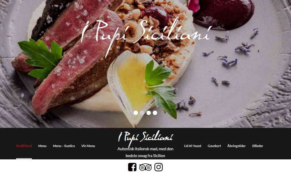 Billig WordPress Hjemmeside til den italienske restaurant I Pupi Siciliani lavet af Dit Online Visitkort