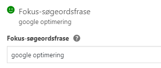 Søgeordsfrase gør det muligt for yoast at fortælle dig om dit søgeord står for lidt eller for meget i teksten og hjælper derfor med google optimering